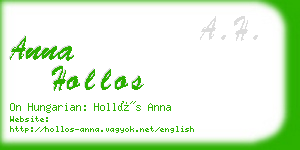 anna hollos business card